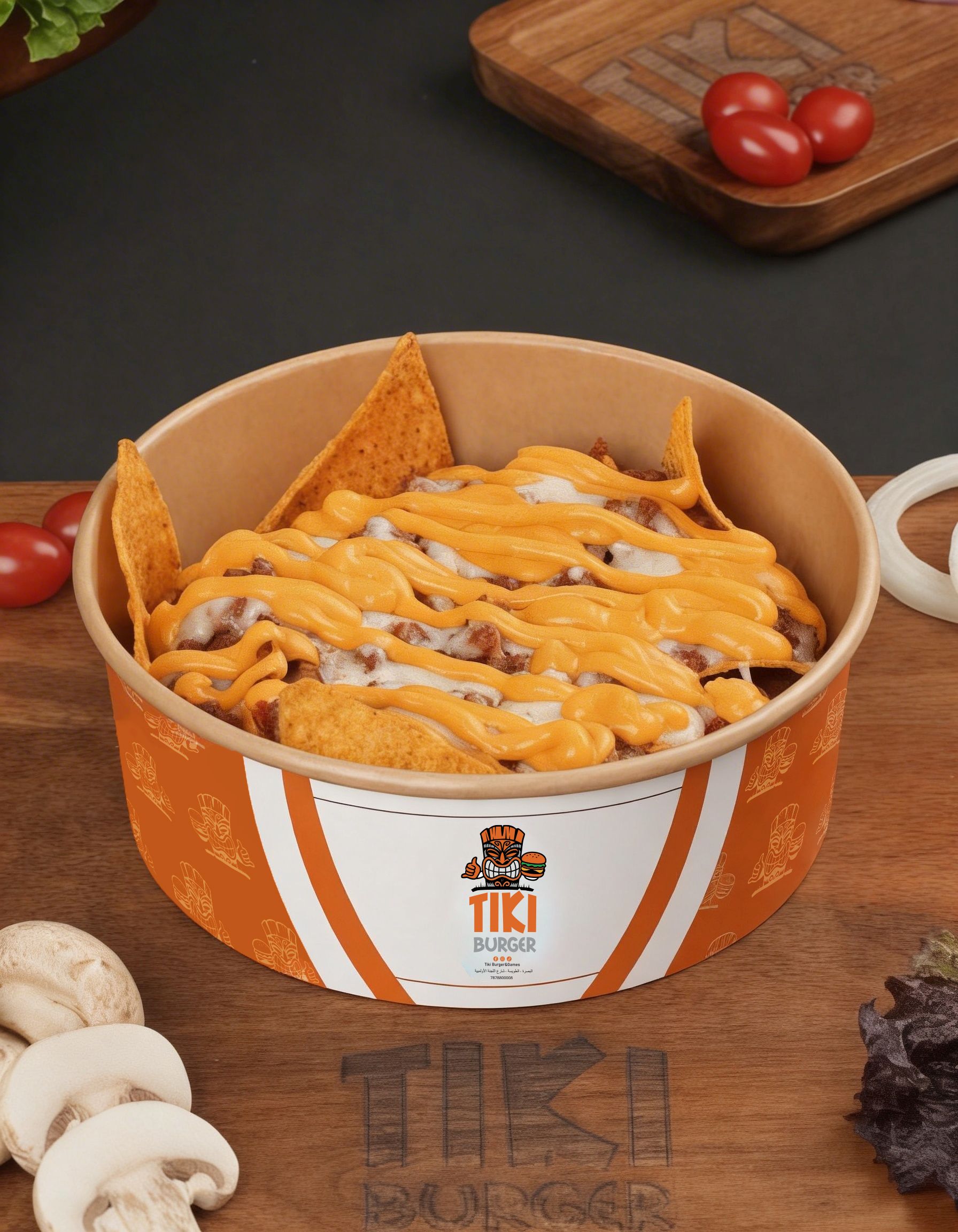 ناتشوز مع جبنة الشيدر السائلة